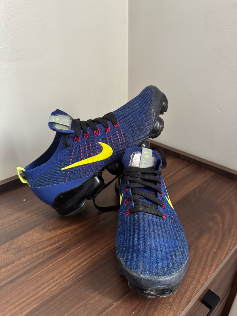 Rare Nike Flyknit VaporMax Sneakers - Blue & Yellow